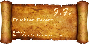 Fruchter Ferenc névjegykártya