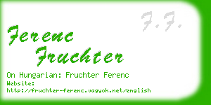 ferenc fruchter business card